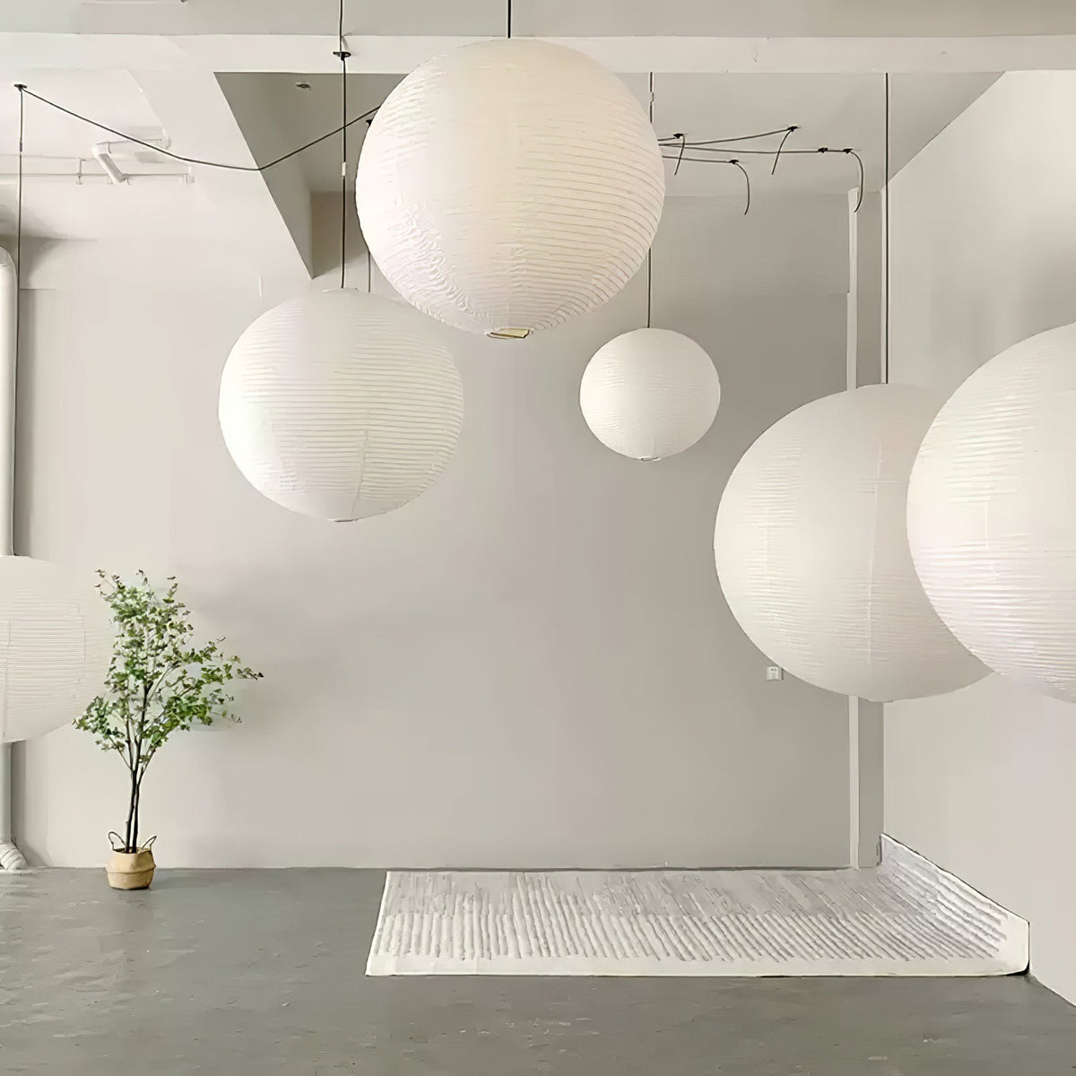 Handmade Mulberry Paper Pendant Light – Mid-Century Modern Washi Shade