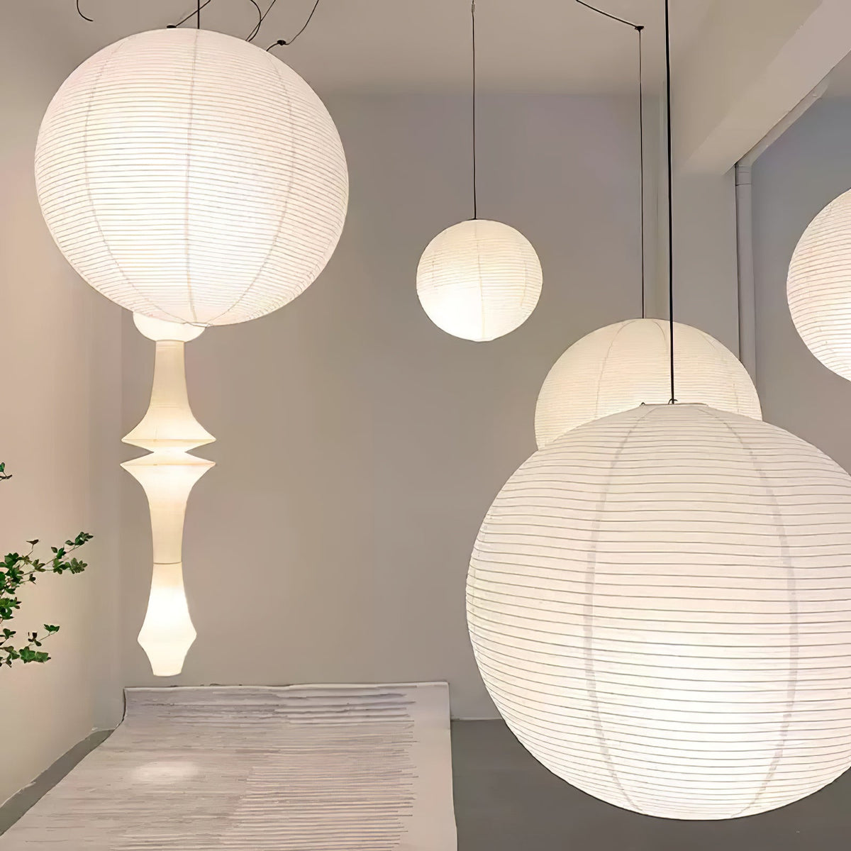Handmade Mulberry Paper Pendant Light – Mid-Century Modern Washi Shade