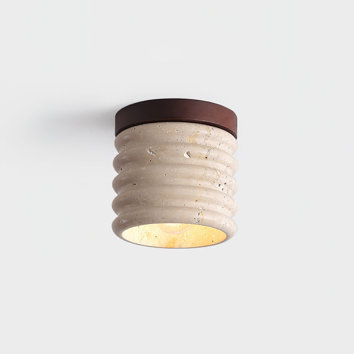 Ridge Artisan Travertine Ceiling Light – Modern Flush Mount for Bedroom, Living Room & Dining Room