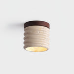 Ridge Artisan Travertine Ceiling Light – Modern Flush Mount for Bedroom, Living Room & Dining Room
