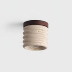 Ridge Artisan Travertine Ceiling Light – Modern Flush Mount for Bedroom, Living Room & Dining Room