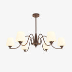 Ridge Chandelier in Brown and Frosted Glass for Dining Room and Living Room