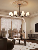 Ridge Chandelier in Brown and Frosted Glass for Dining Room and Living Room