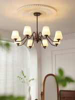 Ridge Chandelier in Brown and Frosted Glass for Dining Room and Living Room