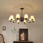 Ridge Chandelier in Brown and Frosted Glass for Dining Room and Living Room