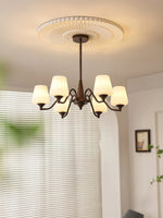 Ridge Chandelier in Brown and Frosted Glass for Dining Room and Living Room