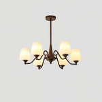Ridge Chandelier in Brown and Frosted Glass for Dining Room and Living Room