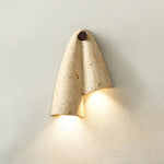Velo Draped Stone Wall Sconce in Natural Travertine