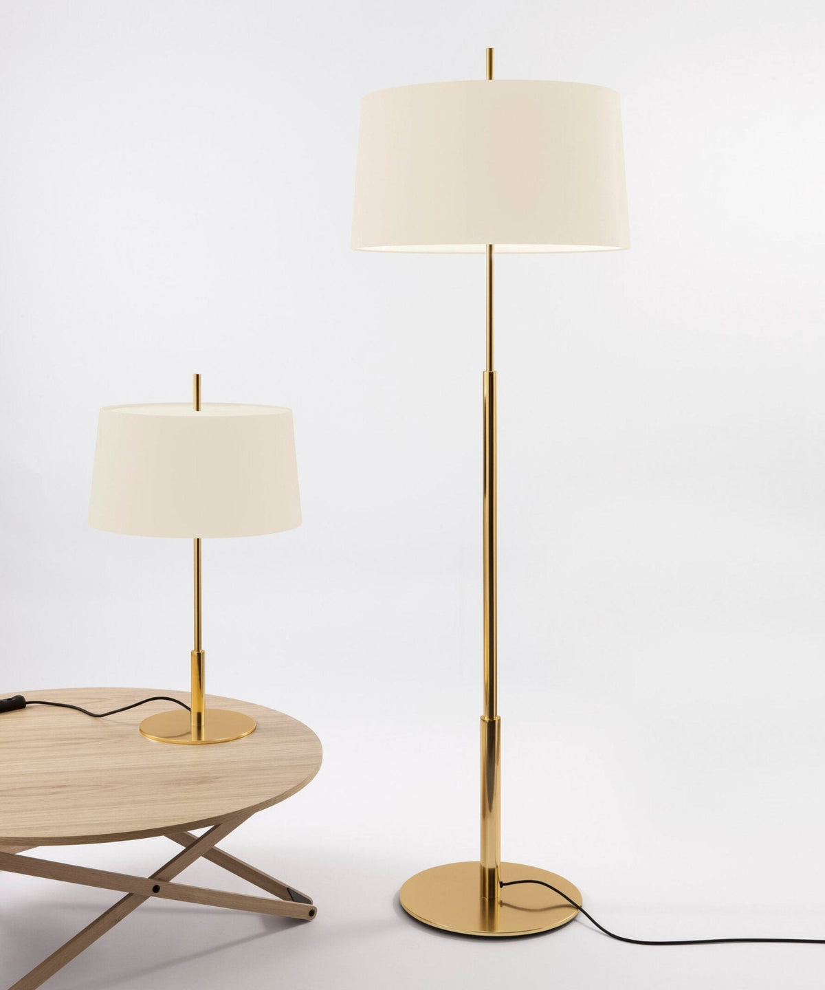 Rilume Table Lamp – Brushed Nickel Fabric Shade for Modern Interiors