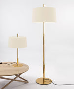 Rilume Table Lamp – Brushed Nickel Fabric Shade for Modern Interiors
