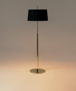 Rilume Modern Floor Lamp with Fabric Drum Shade in Nickel