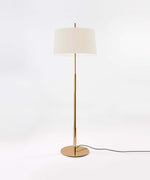 Rilume Modern Floor Lamp with Fabric Drum Shade in Nickel
