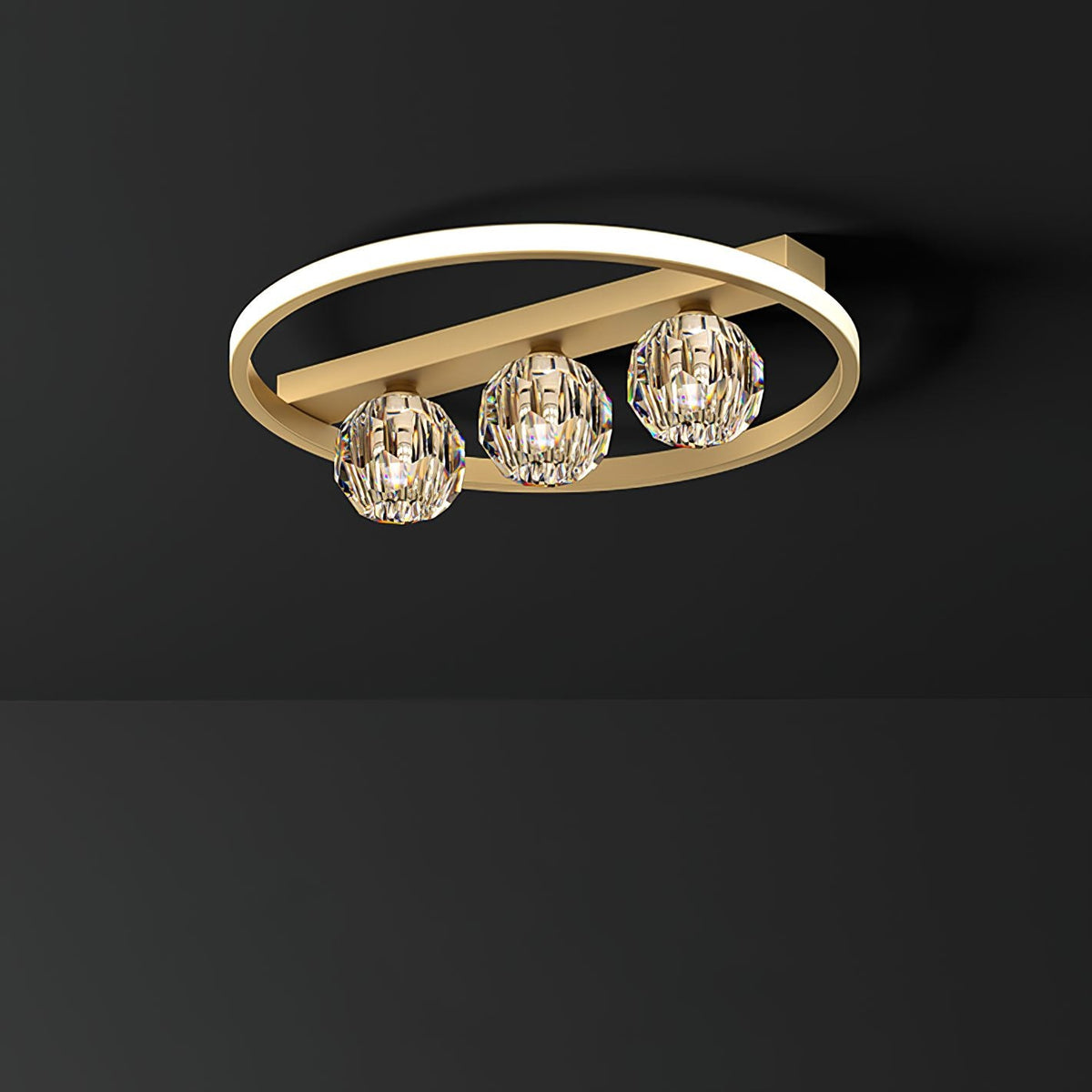 Ring Crystal Ball Ceiling Lamp
