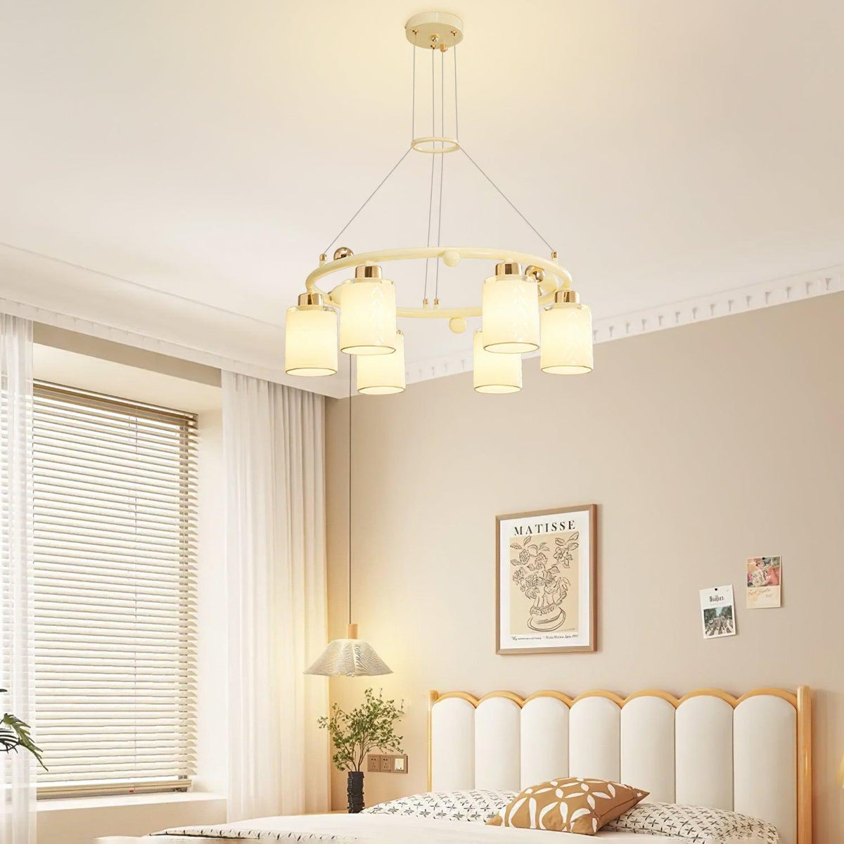 Ring Glass Cup Chandelier Modern Pendant Light for Dining Room