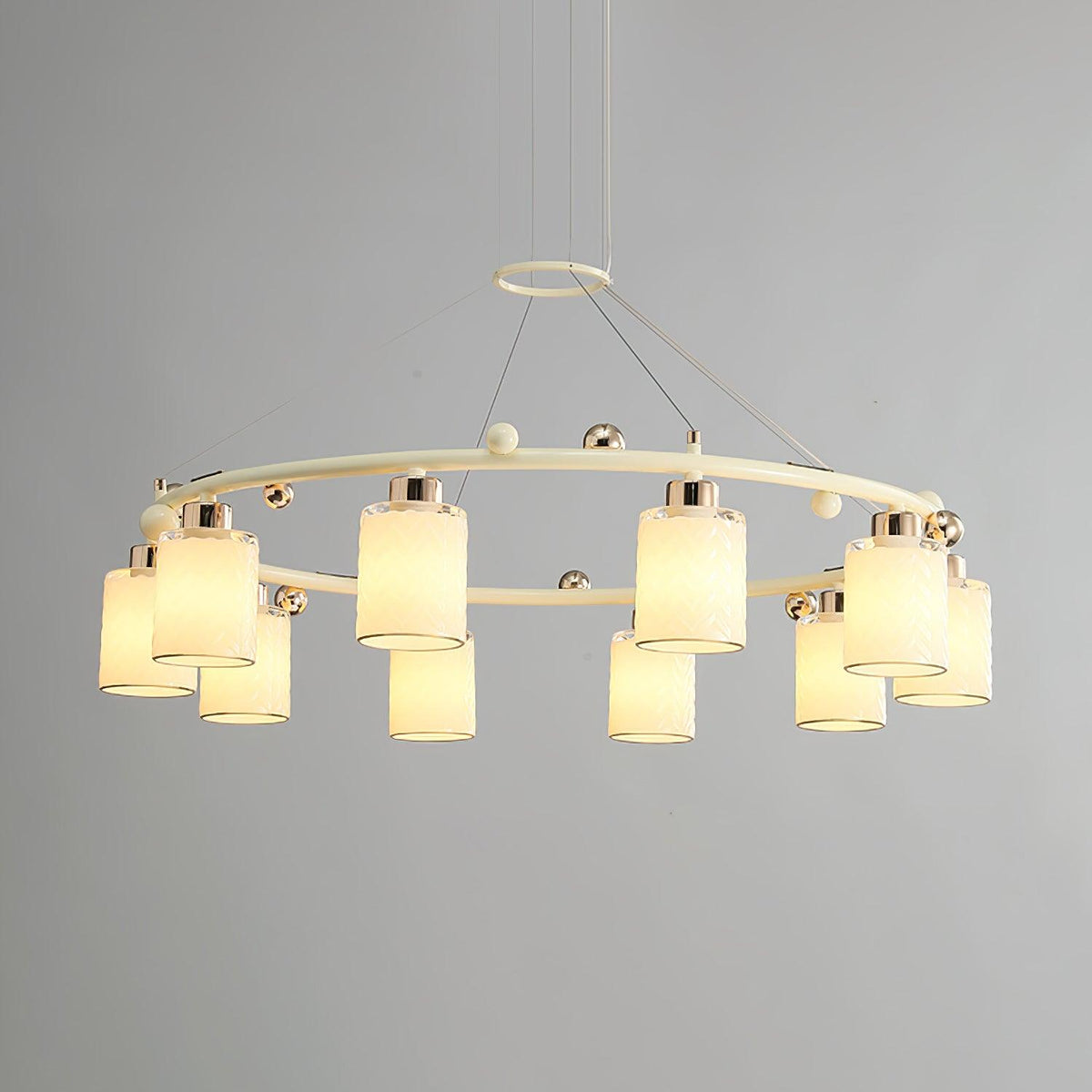 Ring Glass Cup Chandelier Modern Pendant Light for Dining Room