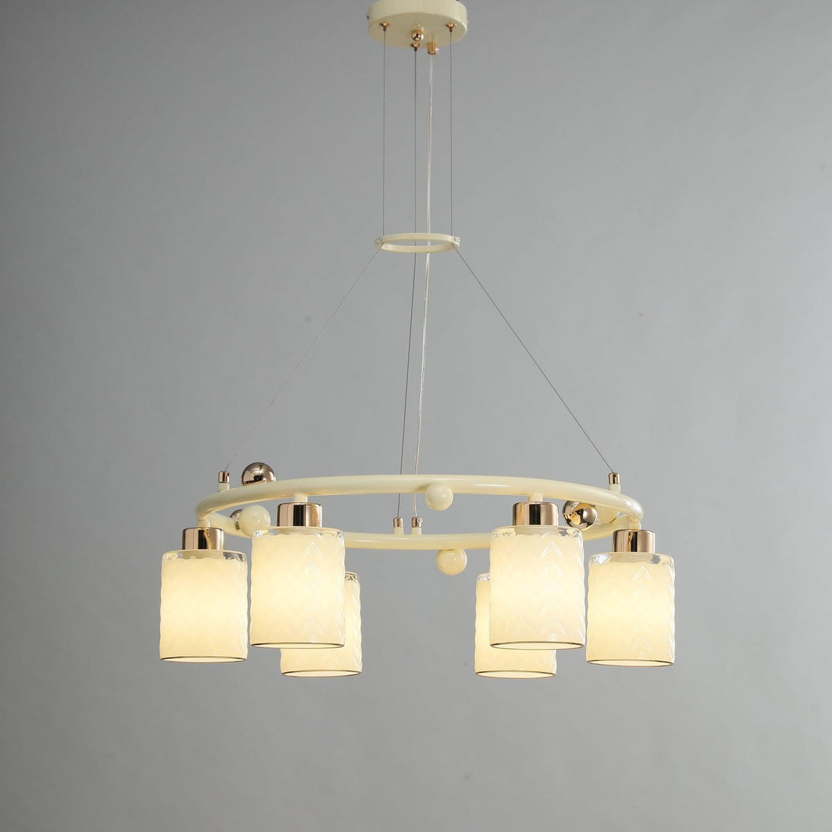 Ring Glass Cup Chandelier Modern Pendant Light for Dining Room