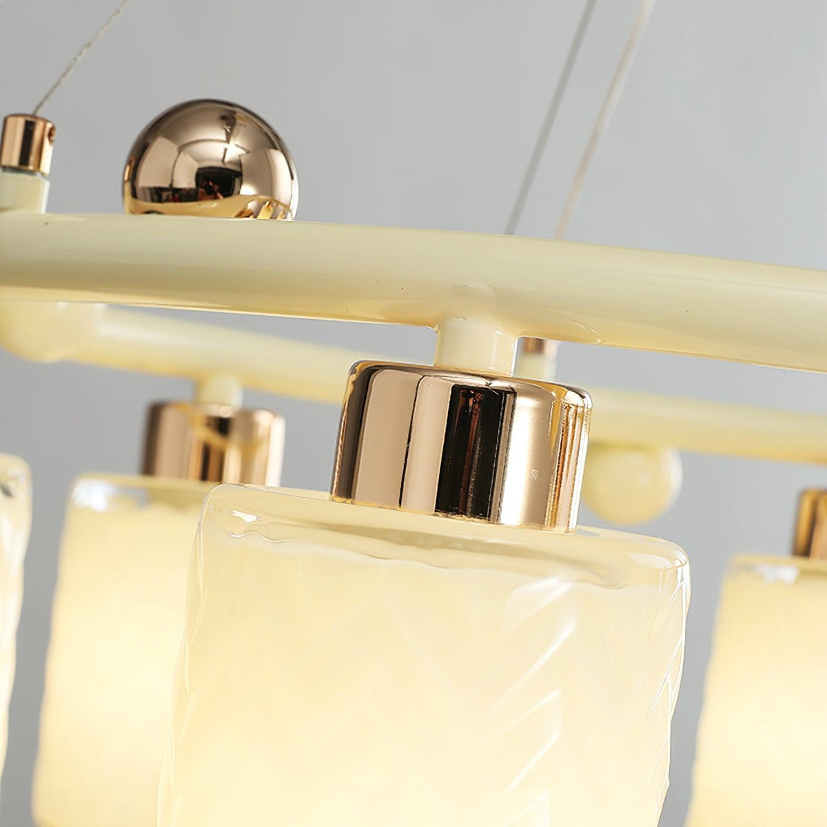 Ring Glass Cup Chandelier Modern Pendant Light for Dining Room