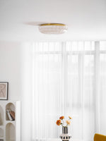 Ripple Glass Ceiling Light – Modern Flush Mount LED Fixture in Gold