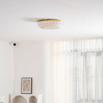 Ripple Glass Ceiling Light – Modern Flush Mount LED Fixture in Gold