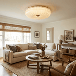 Ripple Glass Ceiling Light – Modern Flush Mount LED Fixture in Gold