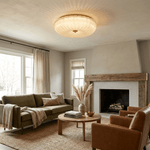 Ripple Glass Ceiling Light – Modern Flush Mount LED Fixture in Gold