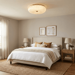 Ripple Glass Ceiling Light – Modern Flush Mount LED Fixture in Gold