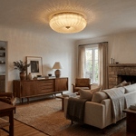 Ripple Glass Ceiling Light – Modern Flush Mount LED Fixture in Gold