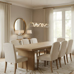 Ripple Linear LED Pendant Light – Modern Minimalist Glass Chandelier for Dining & Kitchen Island