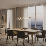 Ripple Linear LED Pendant Light – Modern Minimalist Glass Chandelier for Dining & Kitchen Island