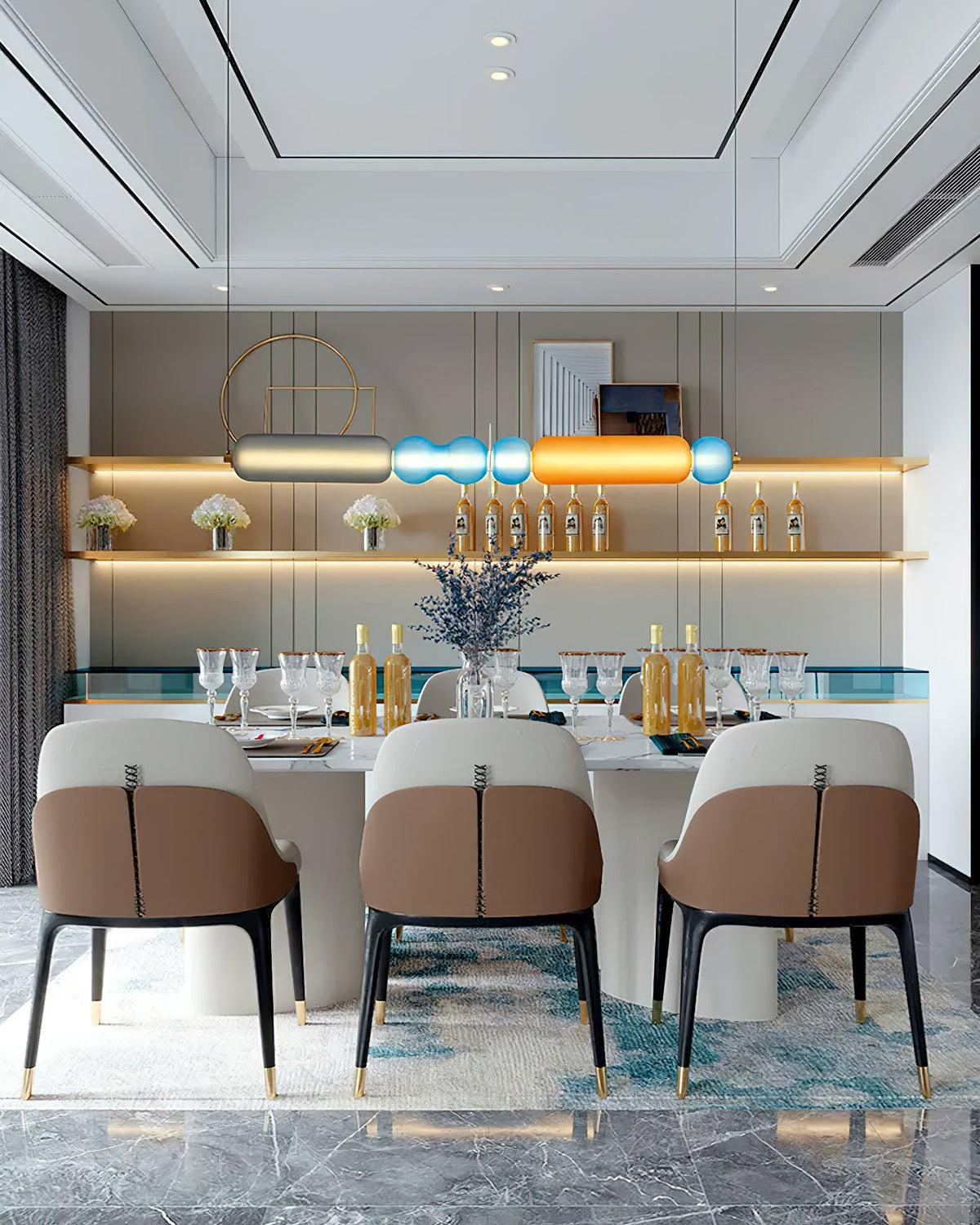 Ripple Glass Pendant Light – Modern LED Hanging Lamp for Dining Room & Living Room