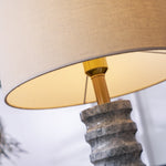 Rivara Stone Table Lamp – Sculptural Marble Base with Linen Shade