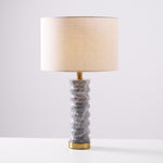 Rivara Stone Table Lamp – Sculptural Marble Base with Linen Shade