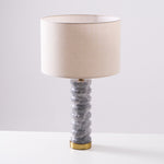Rivara Stone Table Lamp – Sculptural Marble Base with Linen Shade