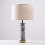 Rivara Stone Table Lamp – Sculptural Marble Base with Linen Shade