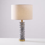 Rivara Stone Table Lamp – Sculptural Marble Base with Linen Shade