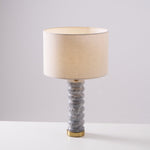 Rivara Stone Table Lamp – Sculptural Marble Base with Linen Shade