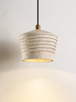 Rivaro Pendant Light in Natural Travertine with Walnut Accents