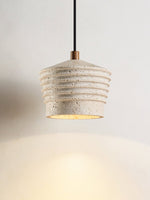 Rivaro Pendant Light in Natural Travertine with Walnut Accents