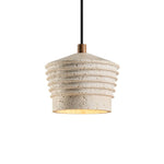 Rivaro Pendant Light in Natural Travertine with Walnut Accents