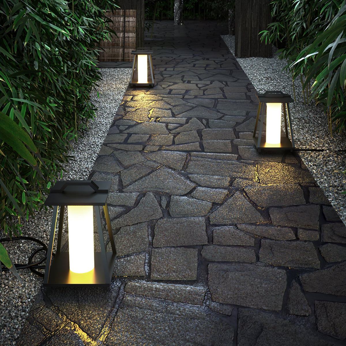 Roam Portable Outdoor Floor Lamp in Stainless Steel, IP65 Rated