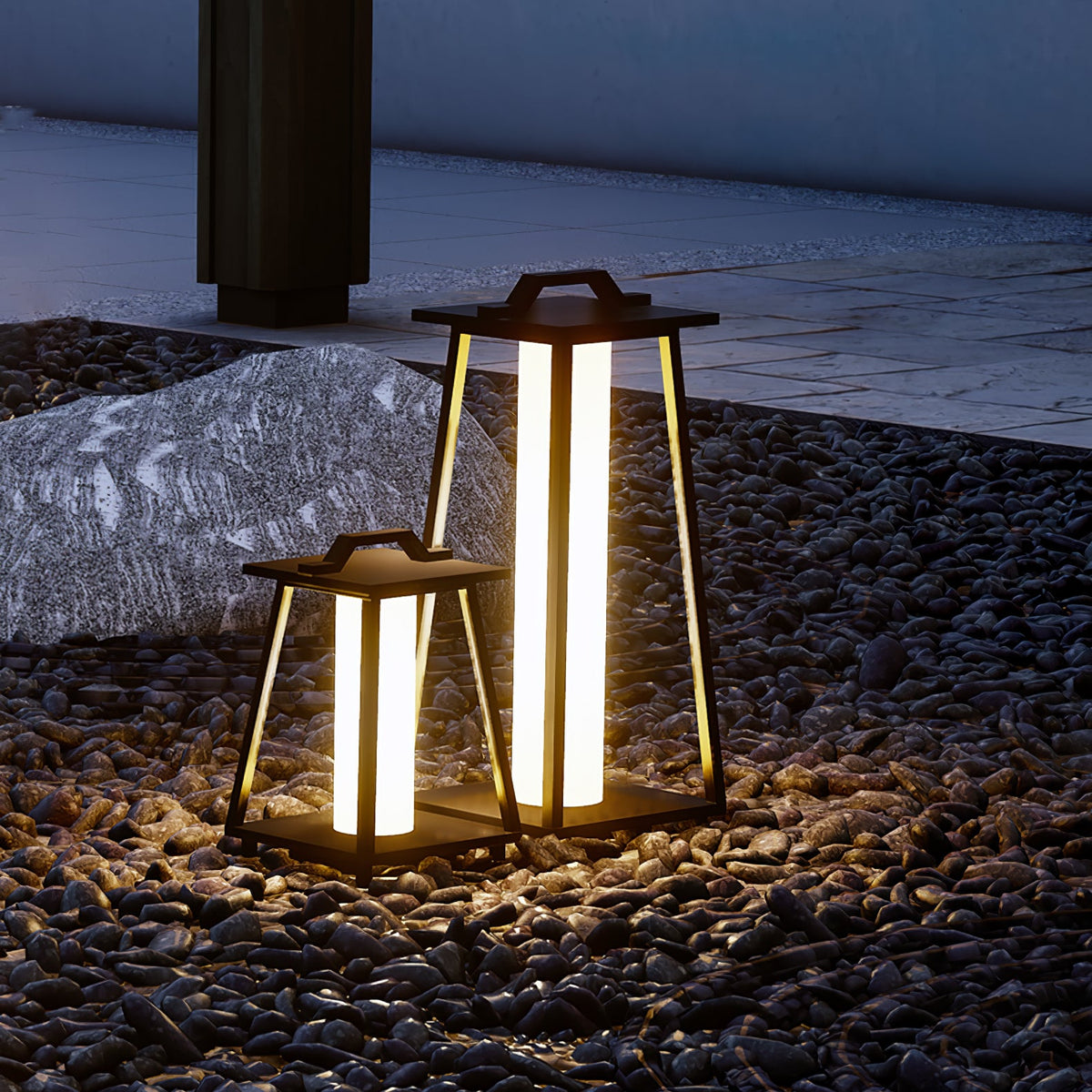 Roam Portable Outdoor Floor Lamp in Stainless Steel, IP65 Rated