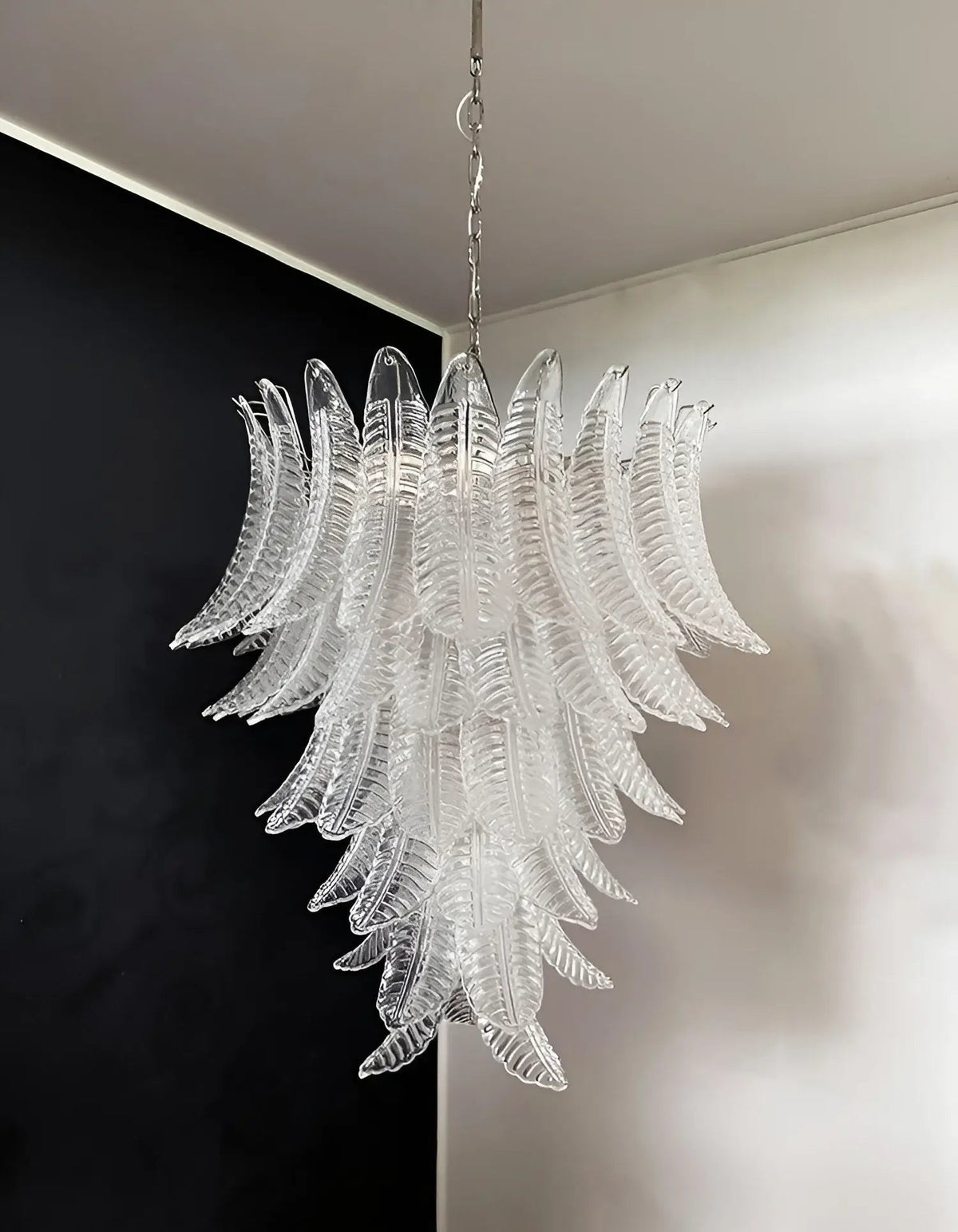 Rosalind Clear Glass Floral Cascade Chandelier for Elegant Interiors