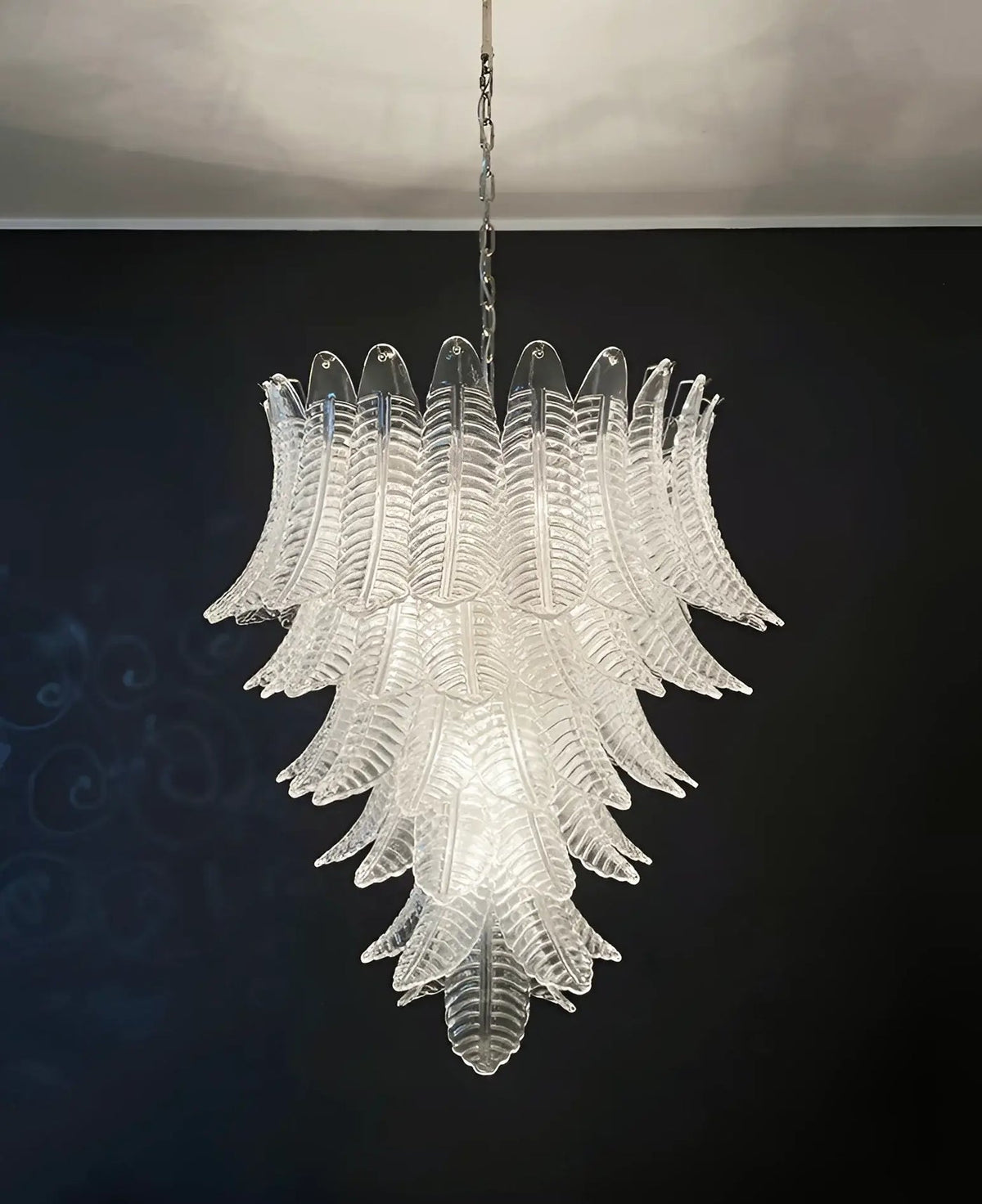 Rosalind Clear Glass Floral Cascade Chandelier for Elegant Interiors