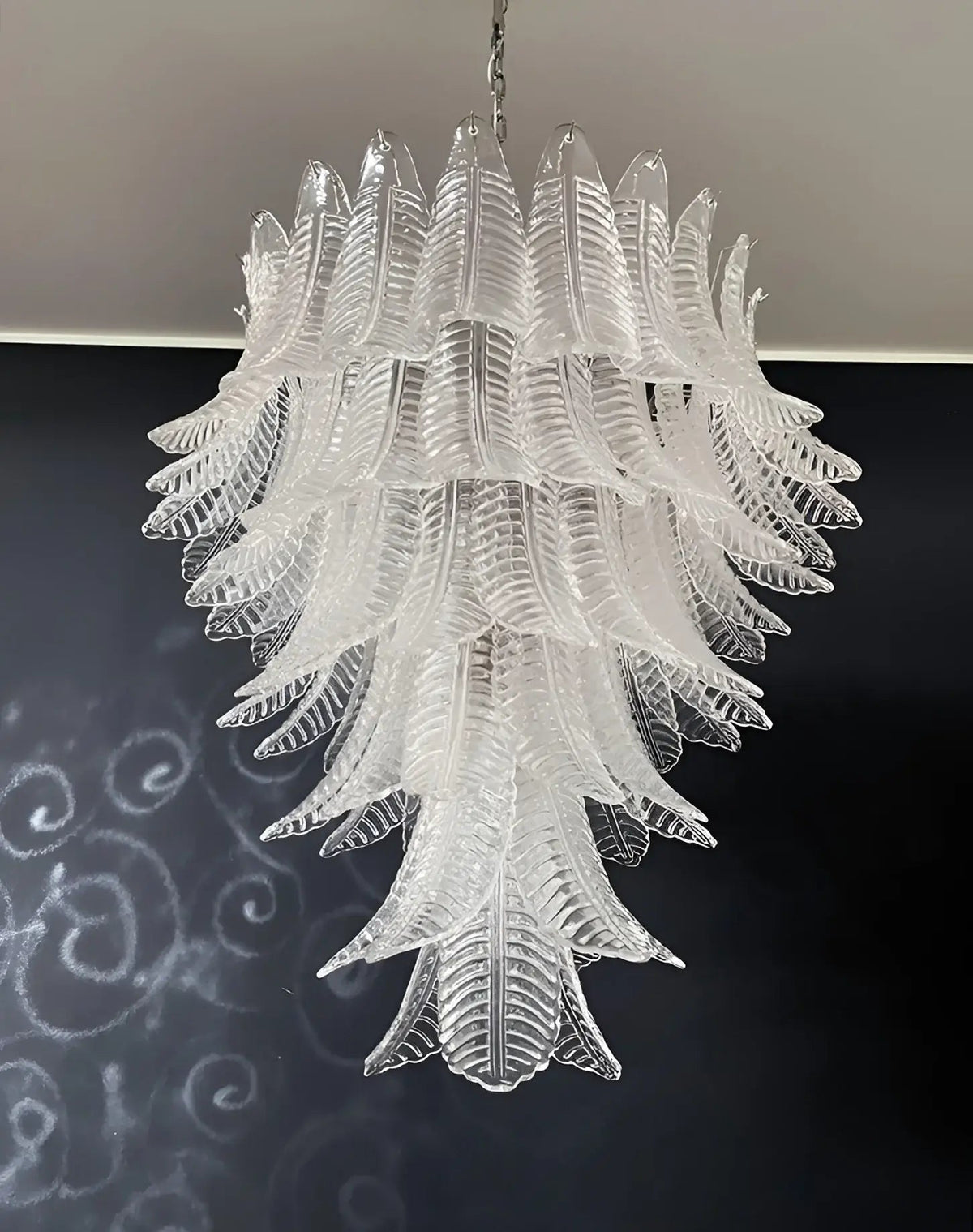 Rosalind Clear Glass Floral Cascade Chandelier for Elegant Interiors