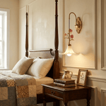 Rosaline Bloom Wall Sconce in Brass and Ceramic