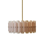 Rosalinne Petal Chandelier – Blush Pink & Ivory Glass, Copper Accents