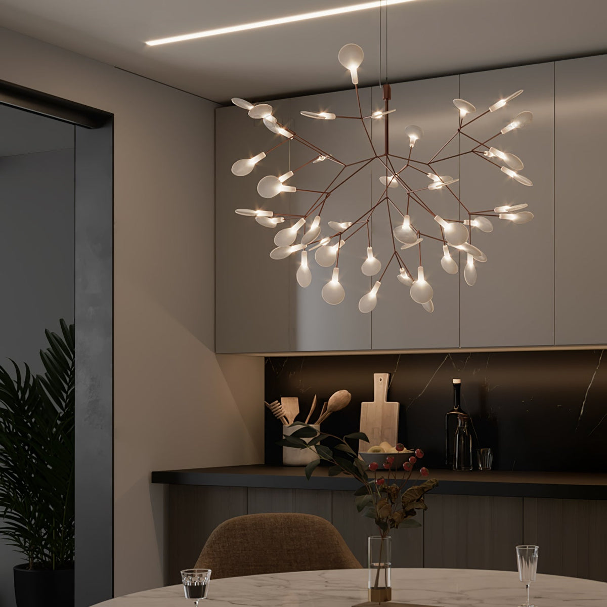 Rose Gold Firefly Led Chandelier