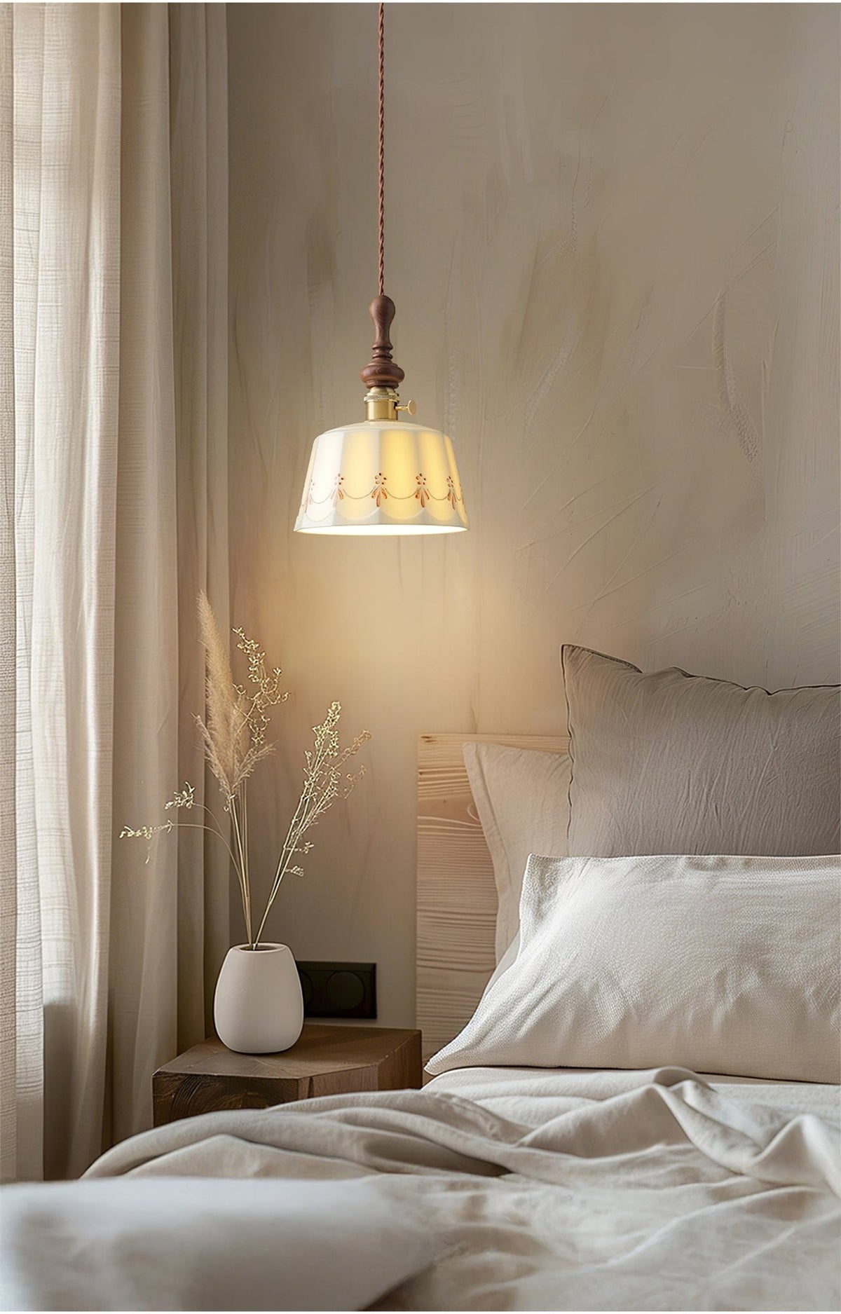 Roselind Hand-Painted Ceramic Pendant Light for Dining & Living Spaces
