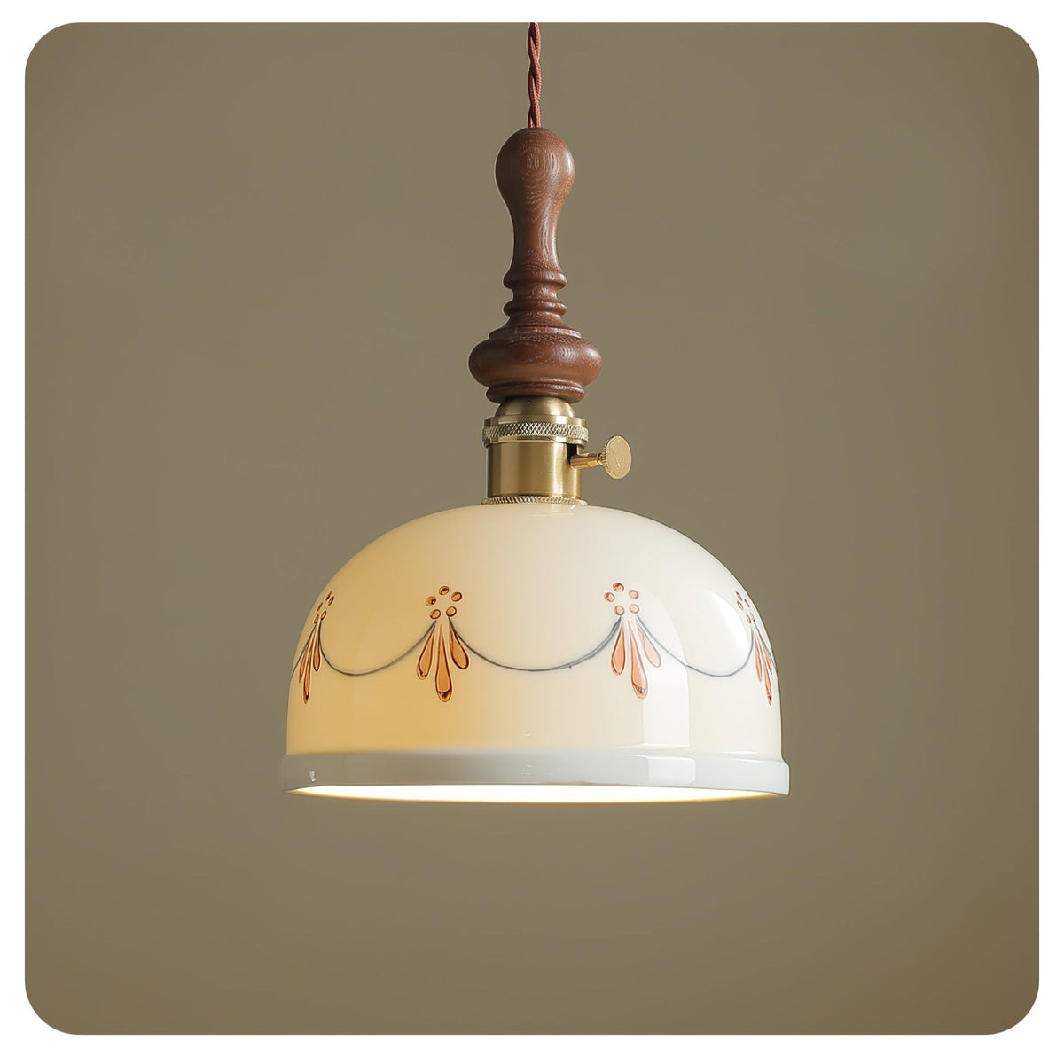 Roselind Hand-Painted Ceramic Pendant Light for Dining & Living Spaces