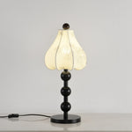 Roselle Bloom Table Lamp – Floral Shade with Walnut Wood Base